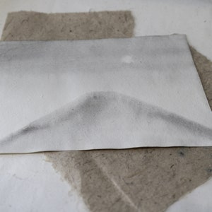 Handbeschilderd - 38x27cm Origineel minimalistisch aquarelschilderij van de berg Fuji in Japan