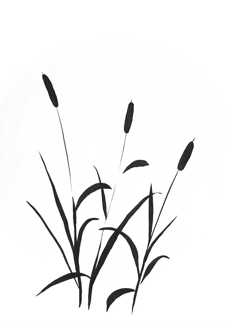Minimalist Black and White Botanical Print Original - Etsy