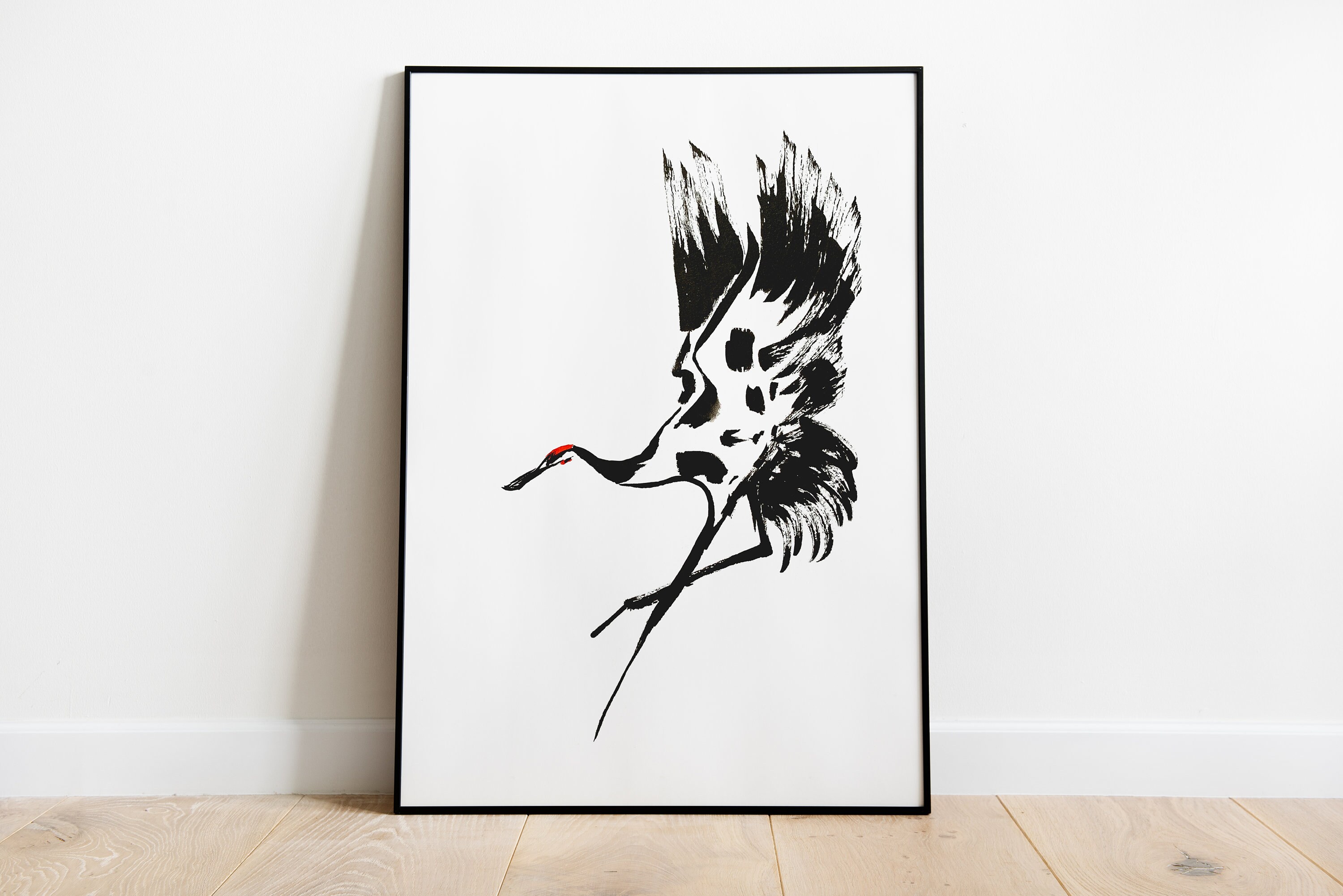 Flug Original Aquarell Malerei Brushstroke Asiatische Kunst Etsy