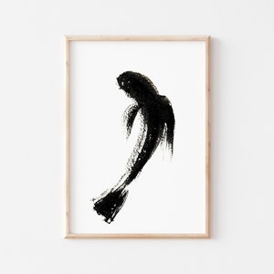 KOI original Watercolor Fish Art Giclee Print, Koi Zen art print, Koi Painting by Karam