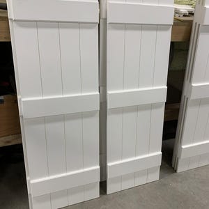 White Exterior Shutter, PVC Outdoor 4 board 3 Batten, Sold Individually