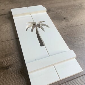 Exterior PVC Shutter with a Palm Tree cut out