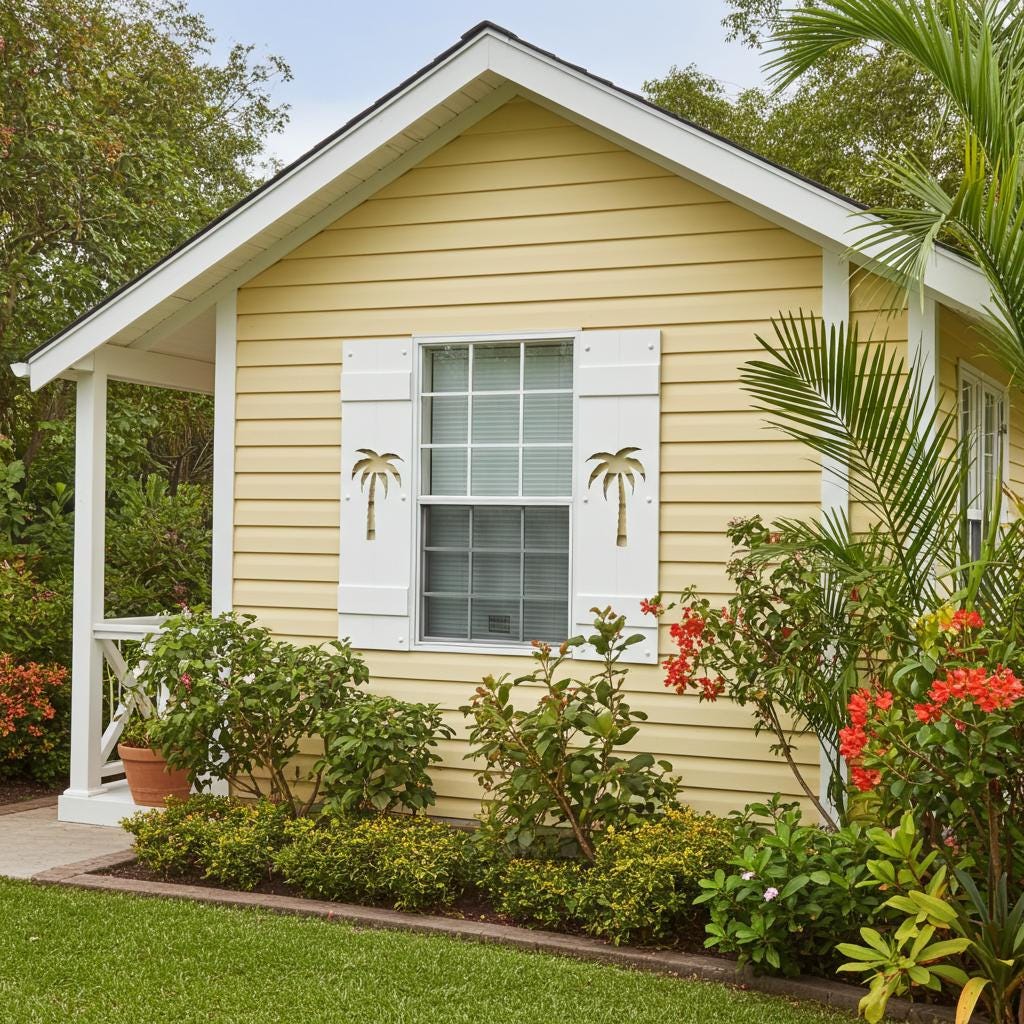 Palm Tree Shutter for your beach house or vacation rental, Sold Individually