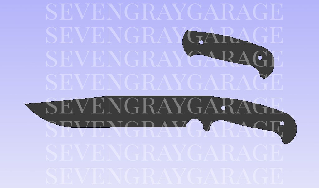 Large Fixed Blade Knife DXF Style 10 File for Laser Waterjet Etsy