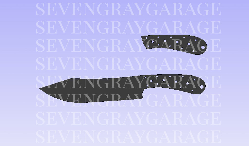 Large Fixed Blade Knife DXF style 15 file for laser waterjet Etsy