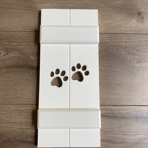 Paw Print Shutter Decor, PVC Outdoor Exterior Shutter, Sold Individually