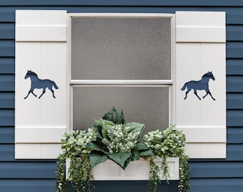 Horse PVC Outdoor Exterior Shutter, Equestrian Home Decor, Sold Individually
