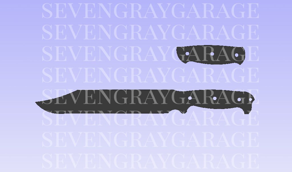 Large Fixed Blade Knife DXF Style 7 File for Laser Waterjet Etsy