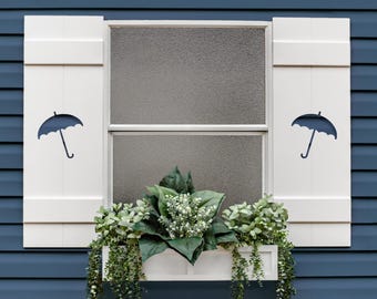 PVC Outdoor Exterior Shutter with Beach Umbrella, Sold Individually