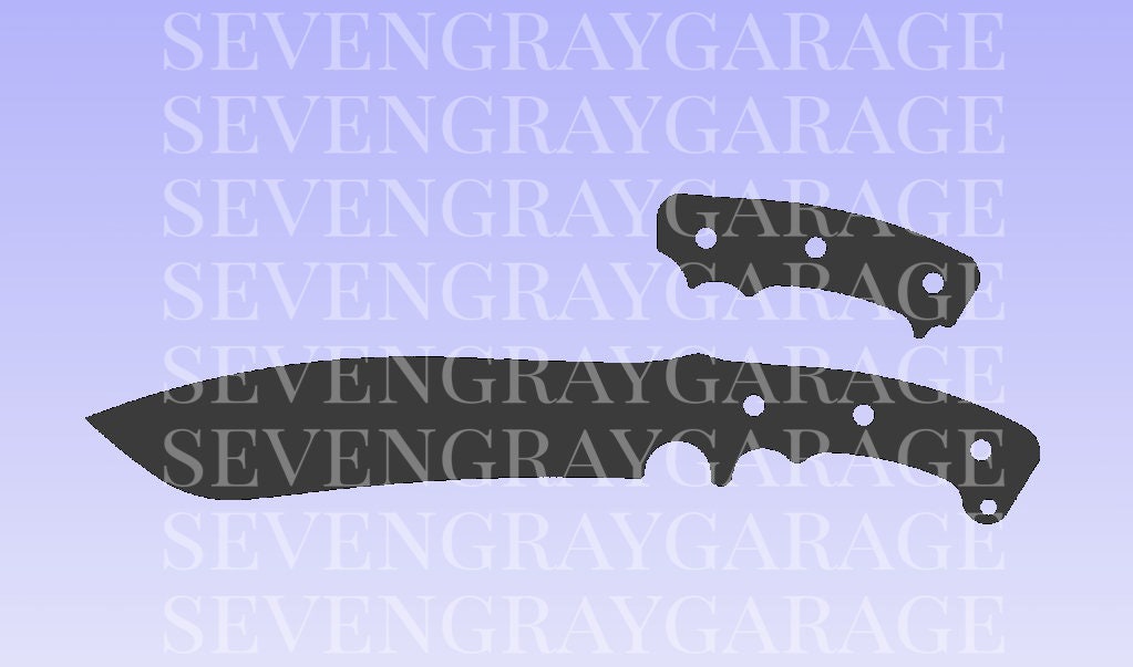 Large Fixed Blade Knife DXF Style 9 File for Laser Waterjet Etsy