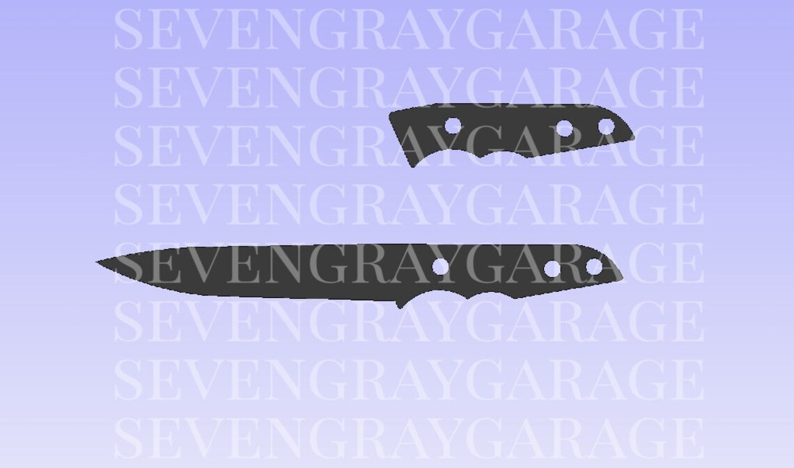 Large Fixed Blade Knife DXF style 20 file for laser waterjet Etsy