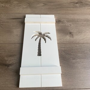 Exterior PVC Shutter with a Palm Tree cut out