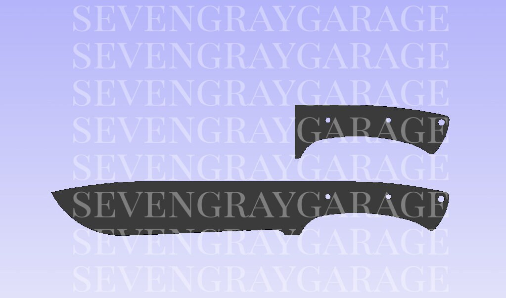 Large Fixed Blade Knife DXF style 13 file for laser waterjet Etsy