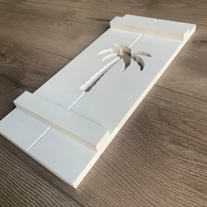 Exterior PVC Shutter with a Palm Tree cut out