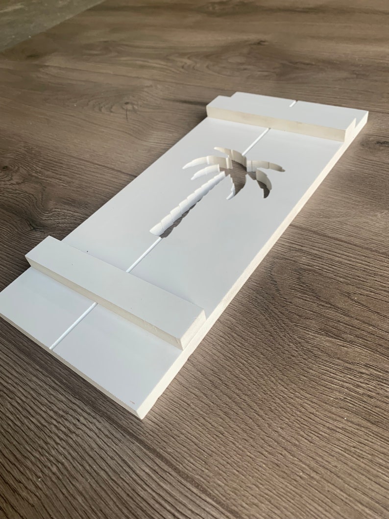 Exterior PVC Shutter with a Palm Tree cut out
