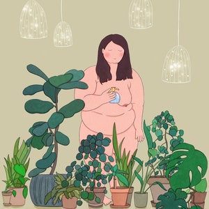 Green thumb print