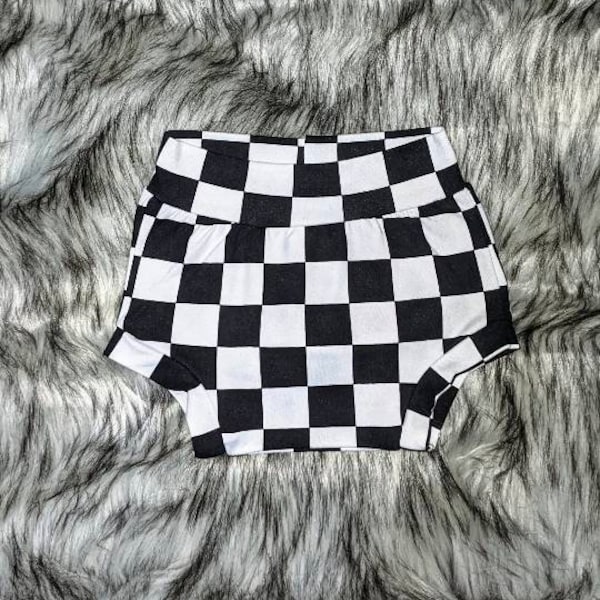 Bummies, Checkers, checkered flag, Racing Flag, Check, Alt, Goth, Spooky, Babies, toddlers, boys, girls, gender neutral, BUY 3 GET 1 FREE