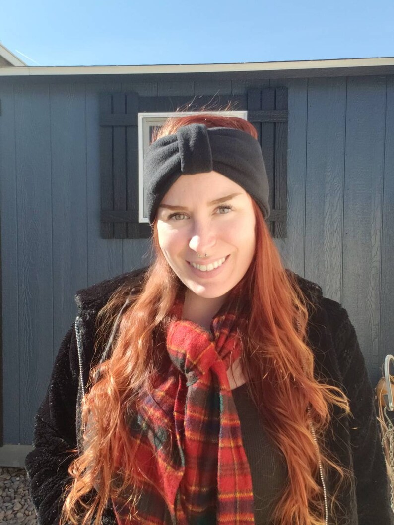 Fleece Ear Warmer Plain Cat Ears or Cinched Matching for Etsy