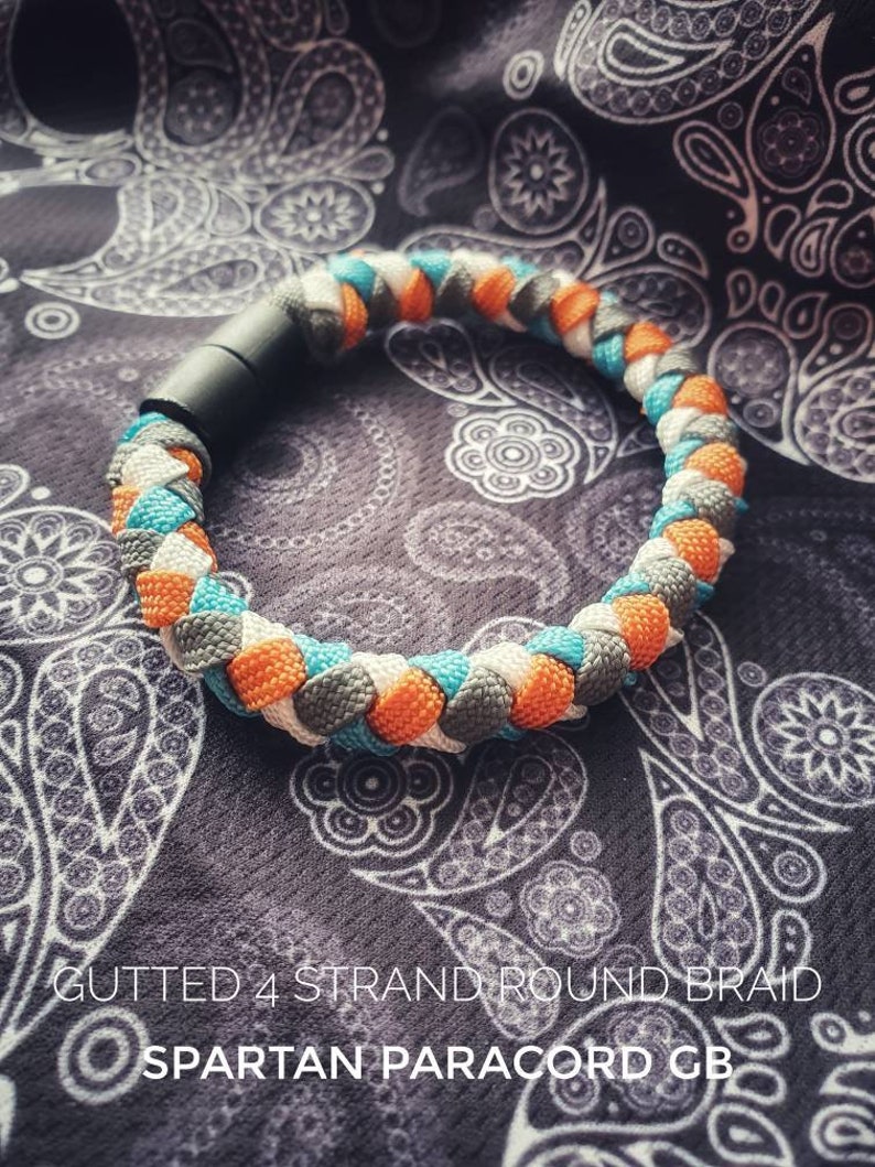 Four strand round braid Paracord bracelet 550 paracord Etsy