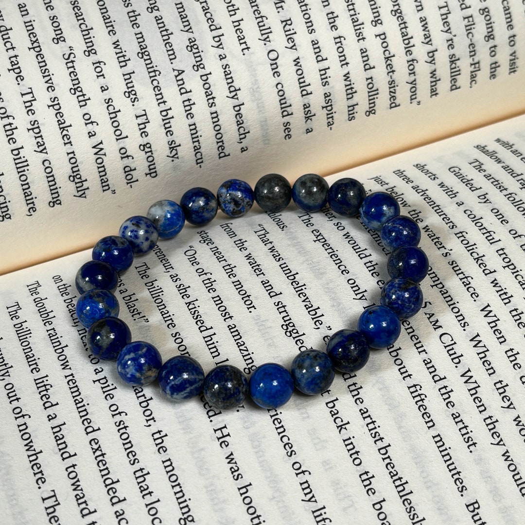 Bracelet Lapis Lazuli Avec Connecteur Peace & Love - Neuf Avec étiquettes - Bleu Chakra