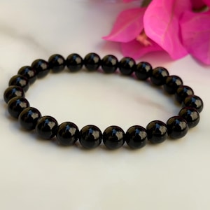 Black Onyx bracelet 8mm natural onyx gemstone beaded bracelet for love empowerment healing peace mens bracelet womens bracelet