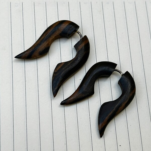 Black Tusk Earrings Etsy