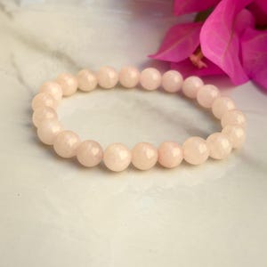 Pink Rose Quartz bracelet 8mm natural rose quartz gemstone beaded bracelet for love empowerment healing peace mens bracelet womens bracelet