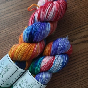 Hand Dyed Merino Yarn: Rainbow Speckled, &quot;Colorful Friend&quot;