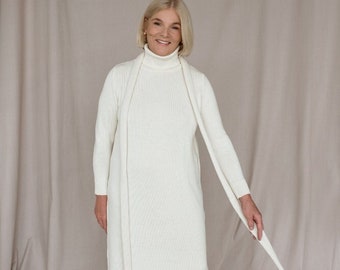 Oversized merinowollen coltrui - gebreide trui met lange mouwen