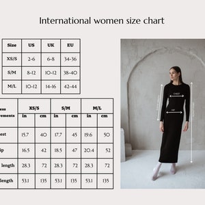 Knit merino wool feminine dress, Knitted merino wool dress with side slit, Long sleeve merino wool dress, Minimalist merino wool knitwear image 8