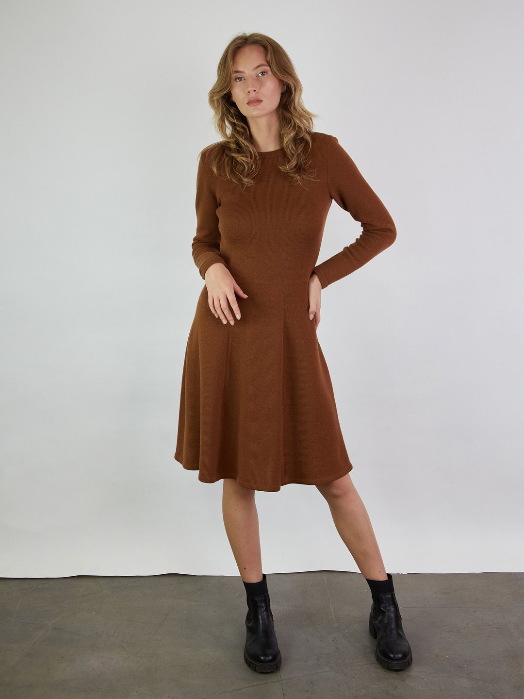 Wool primer knitted dress