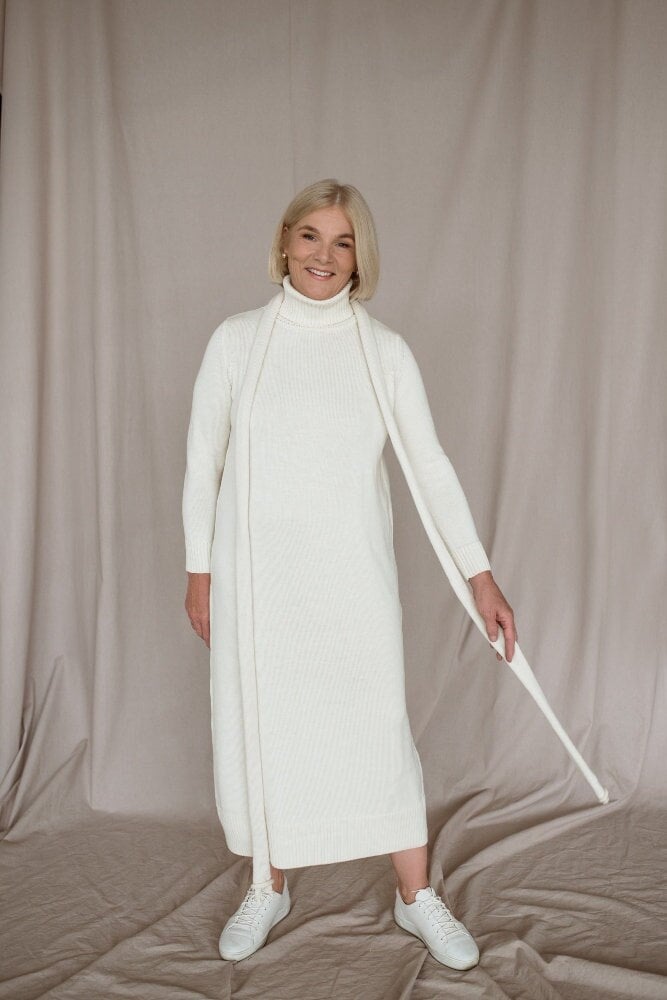 Oversized Merino Wool Turtleneck Dress - Long Sleeve Knit Sweater