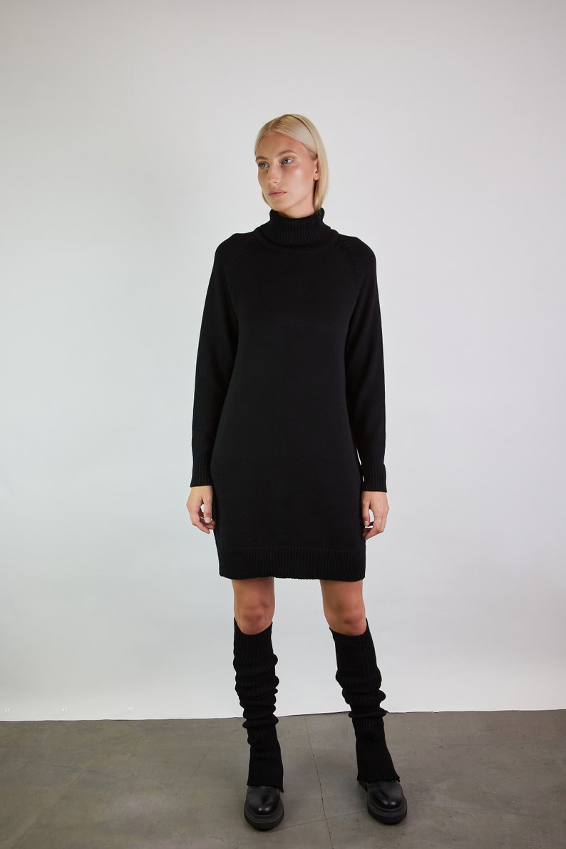 Black knitted leg warmers, Merino wool leg warmers, Knit boot socks, Knit wool leg warmers, Knit boot cuffs image 3