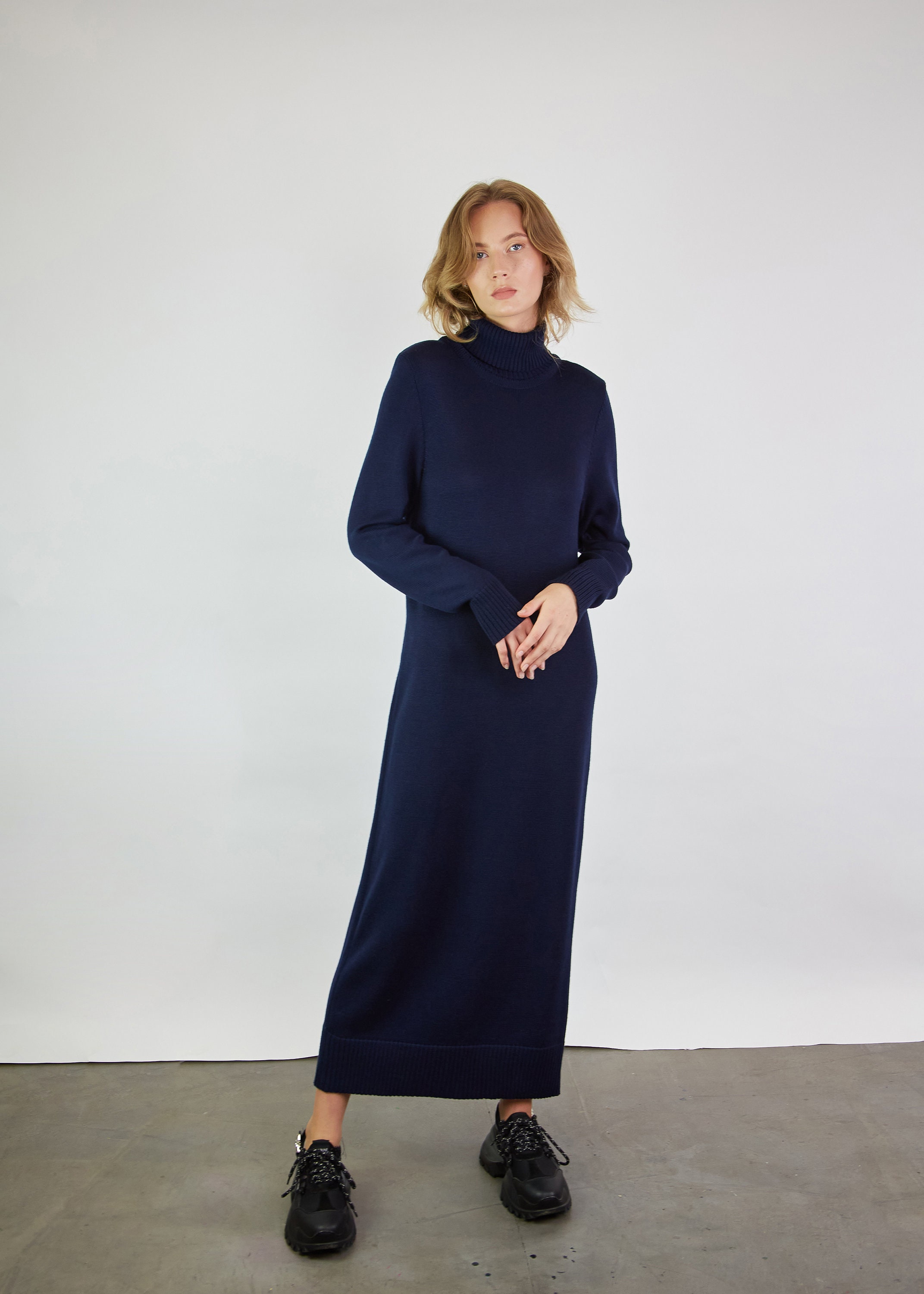 merino wool sweater dress 100percent Knitted for Women O-Neck Dresses Long Style Jumper Black S at Amazon Women's Clothing store Garment is made of high quality yarns like merino wool Merino Wool Sweater Dress: Handmade