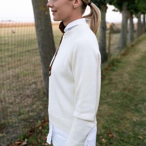 Handgjord merinoulltröja: Grå stickad rund hals bild 7