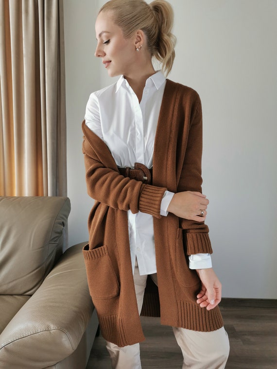 Merino Wool Cardigan Women Cardigan 