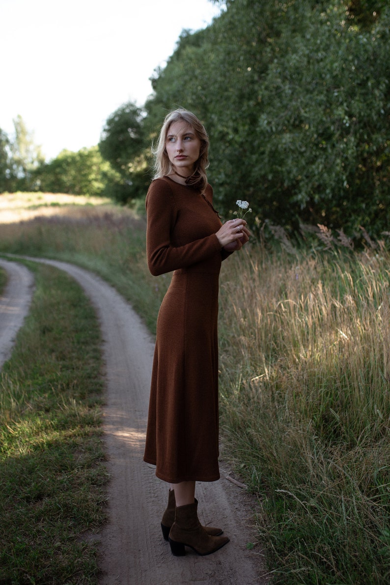 A-line merino wool dress