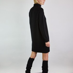 Black knitted leg warmers, Merino wool leg warmers, Knit boot socks, Knit wool leg warmers, Knit boot cuffs image 4
