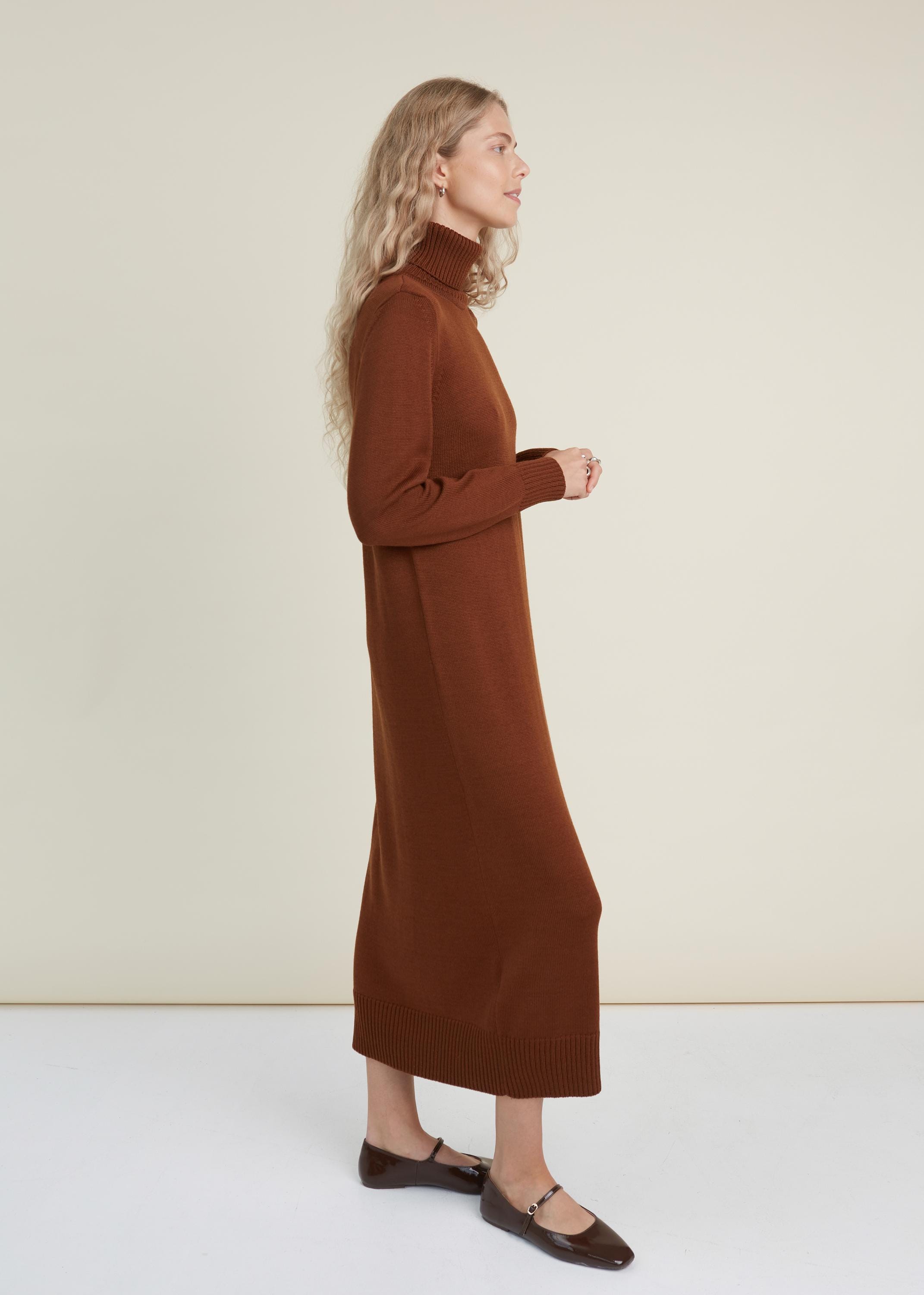 sachin and babi light blue dress Chic Twist-Front Turtleneck Sweater Dress with Raglan Sleeves – Canary Houze main image 0