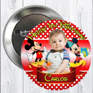 Benutzerdefinierte Disney Micky Maus-Geburtstag-Taste, personalisierte Stift, Micky Maus-Thema-Partei,