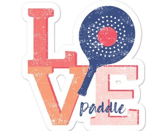 Paddle Bubble-free stickers, Vinyl durable sticker for paddle players, Platform tennis sticker, Paddle LOVE sticker, paddle tennis gift