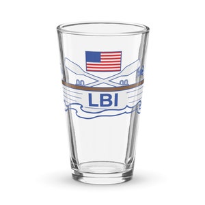 LBI NJ Shaker pint glass, Long Beach Island New Jersey gift for home and barware
