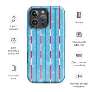 Schwimmen Thema Tough Case für iPhone® mit Pool Design Geschenk für Schwimmer