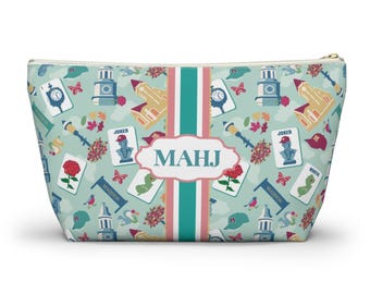 Madison NJ Mahjong Tiles Carrying Accessory Pouch w T-bottom - Bright design