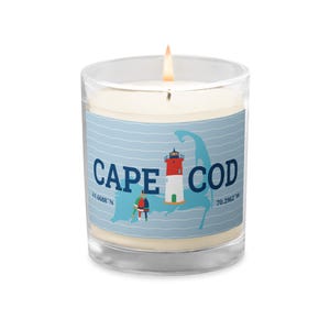Bougie à la cire de soja Cape Cod Mass en pot de verre
