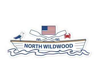 North Wildwood NJ Lifeguard Boat decal vinyl Bubble-free stickers