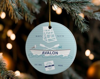 Avalon NJ keramische kerstversiering, kerstherinnering, gunst