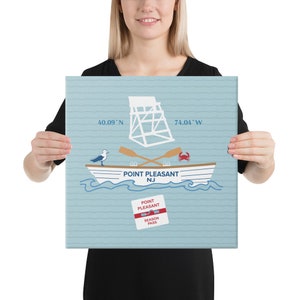 Point Pleasant NJ Printed Canvas art for home decor gift