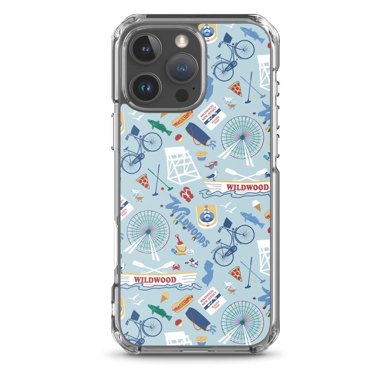 Wildwood, NJ Clear Case for iPhone® protective case with Wildwood New Jersey shore artwork
