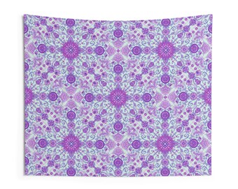 Wall Tapestry for dorm, home decor, or gift - purple boho medallions